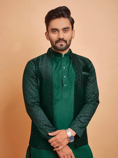 Men Jacket Kurta with Pants Set