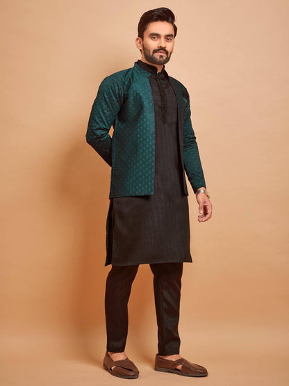 Men Jacket Kurta with Pants Set