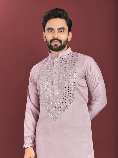 Men Mirror Work Kurta