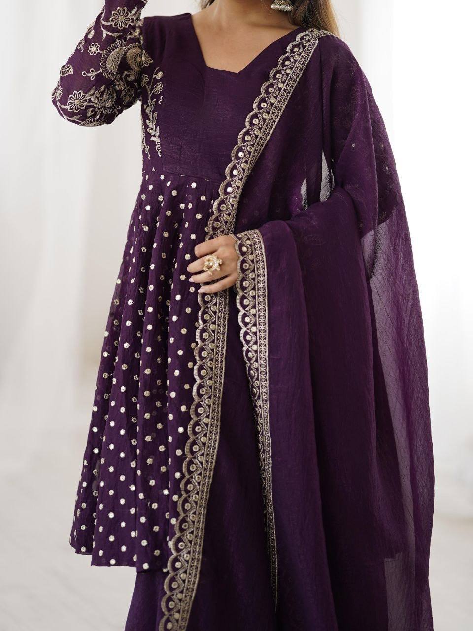 Laksharaa Sarees ZARINA Peplum crunchy suit Purple