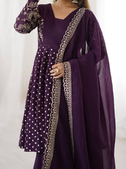 Laksharaa Sarees ZARINA Peplum crunchy suit Purple
