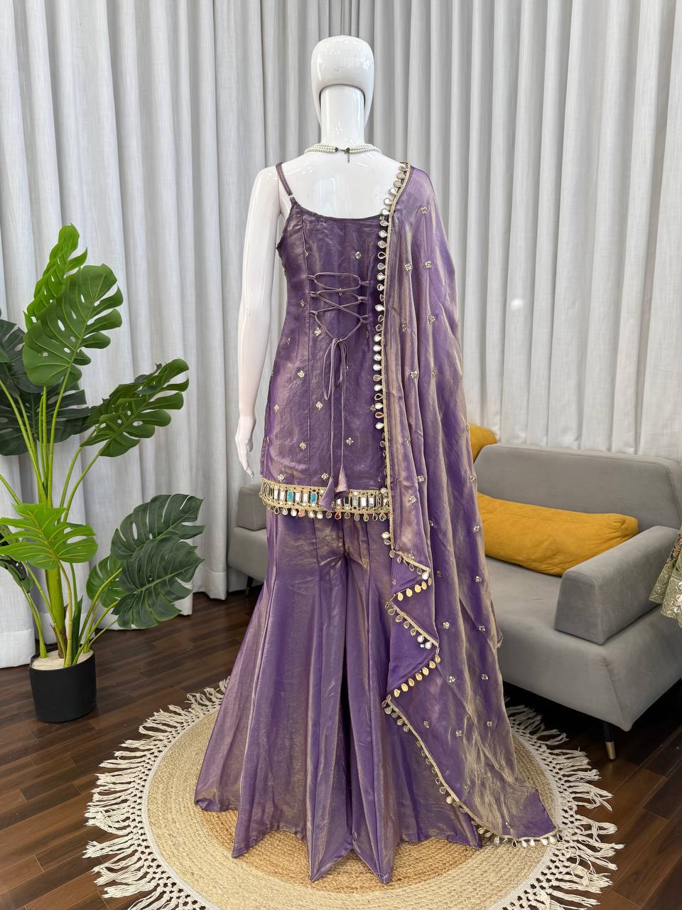 Laksharaa Sarees MEHREEN Sharara Lilac Back View
