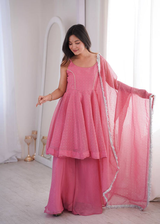 Laksharaa Sarees SWEETY — crunchy PePlum suit Dusty Rose