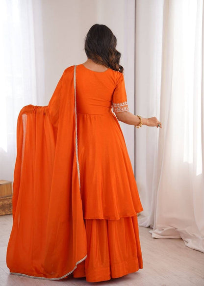 Laksharaa Sarees NARMILA Anarkali Set Orange Back View