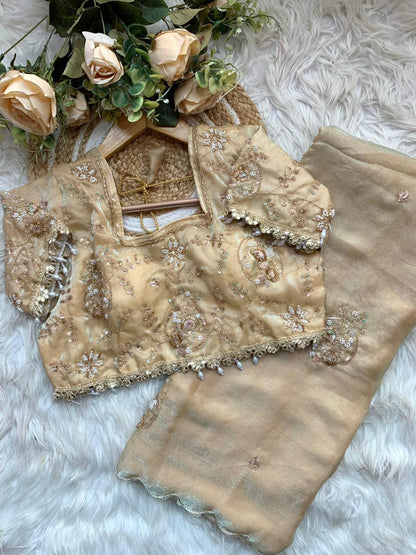 JESSIE — Shimmer Space Silk Saree x stitched blouse - Laksharaa Sarees