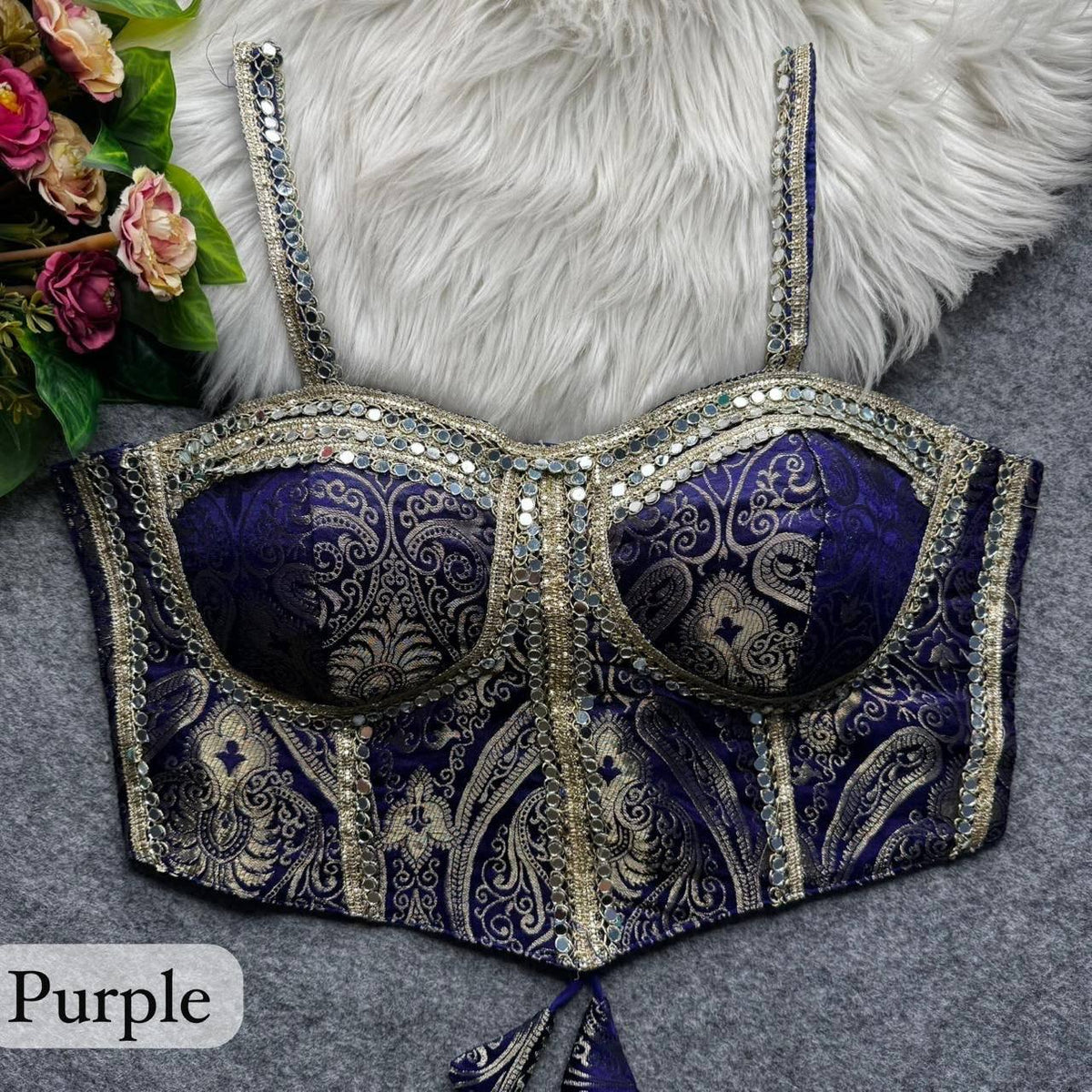 Laksharaa Sarees Partywear Western Style Corset Blouse Purple