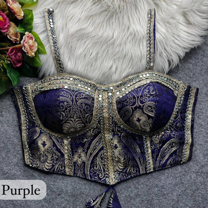 Laksharaa Sarees Partywear Western Style Corset Blouse Purple