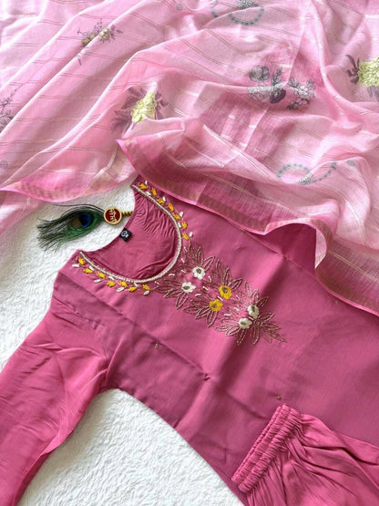 Laksharaa Sarees Mul Cotton Comfy Kurti Set Pink Full Display
