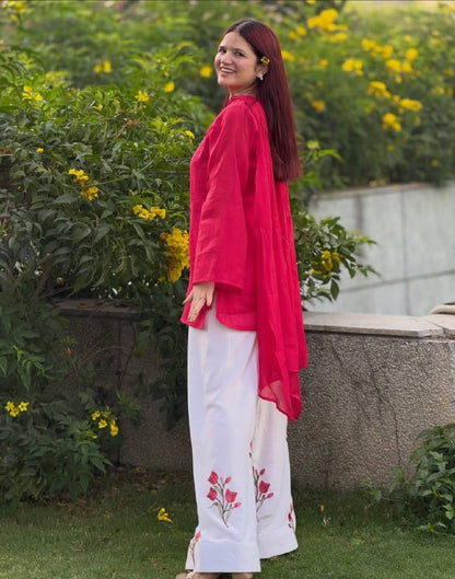 Laksharaa Sarees Kurta Set Red Side View