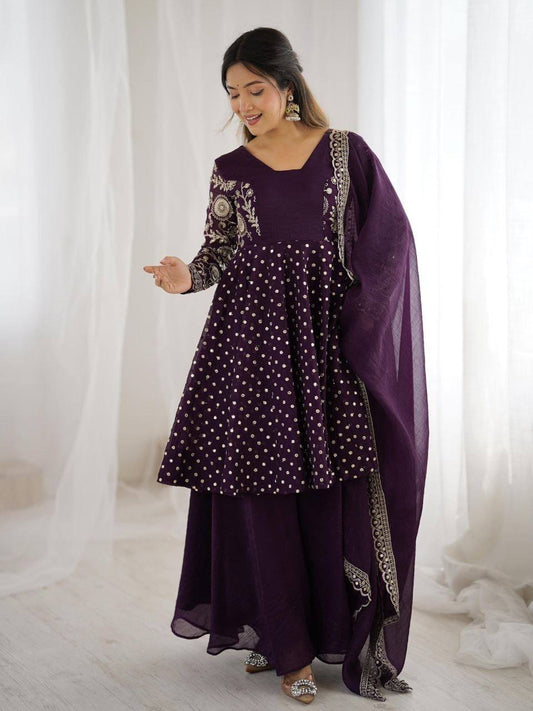 Laksharaa Sarees ZARINA Peplum crunchy suit Purple