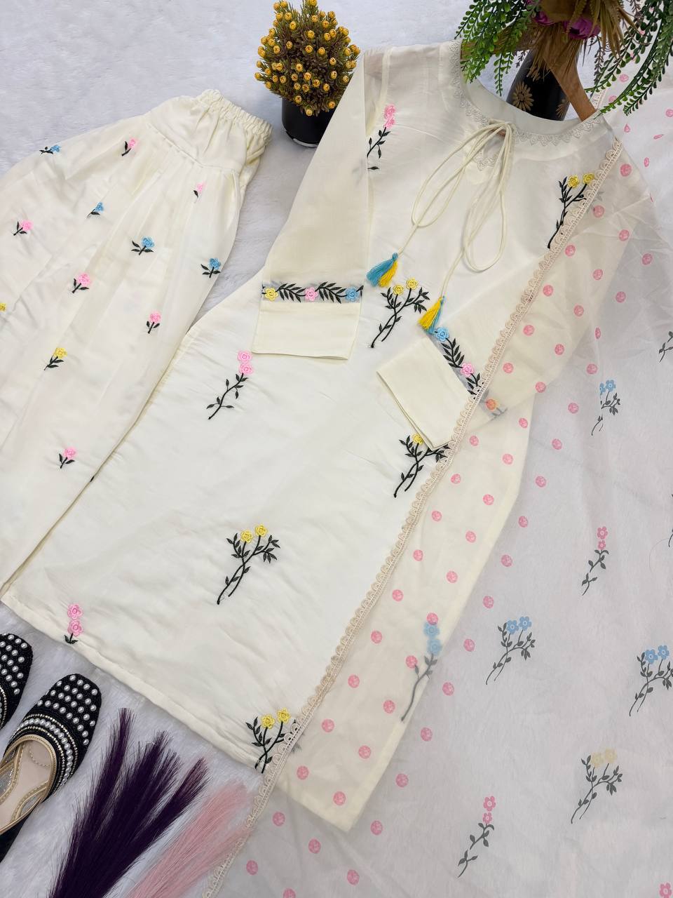 Laksharaa Sarees Cotton Silk summer special suit Off-White