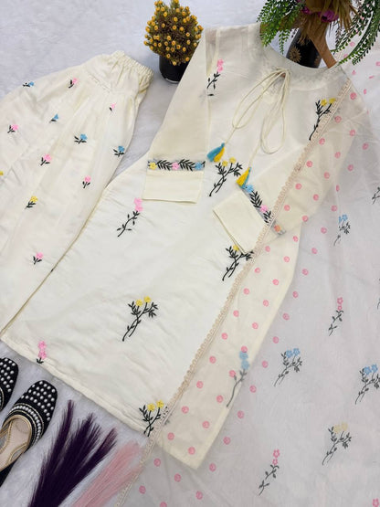 Laksharaa Sarees Cotton Silk summer special suit Off-White