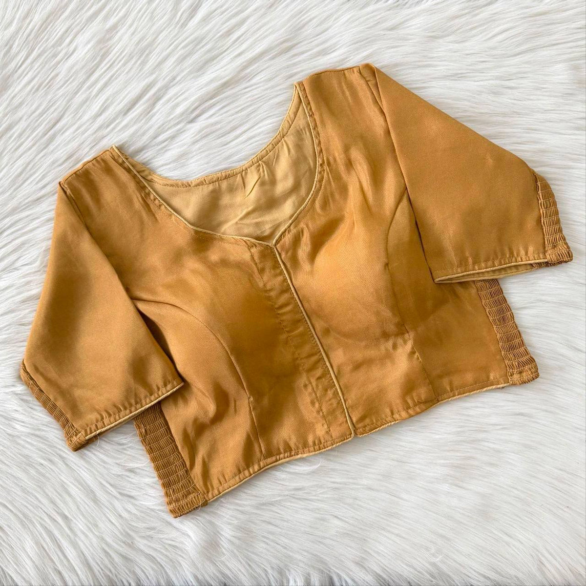 Laksharaa Sarees Soft Silk Readymade Saree blouse Golden Brown