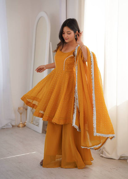 Laksharaa Sarees SWEETY — crunchy PePlum suit Mustard Yellow