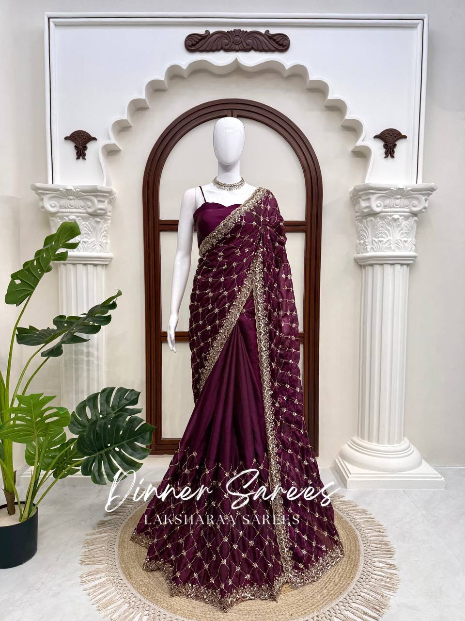 Laksharaa Sarees LAUREL Saree Wine Purple