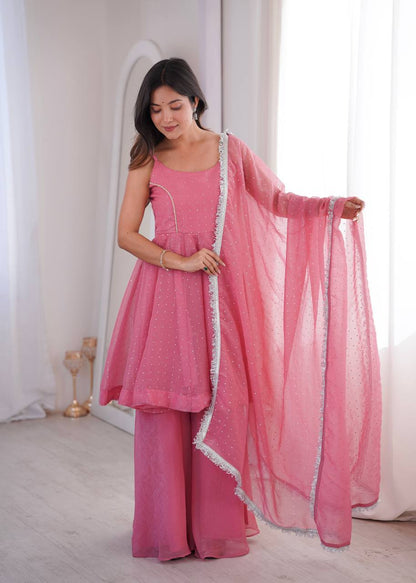 Laksharaa Sarees SWEETY — crunchy PePlum suit Dusty Rose