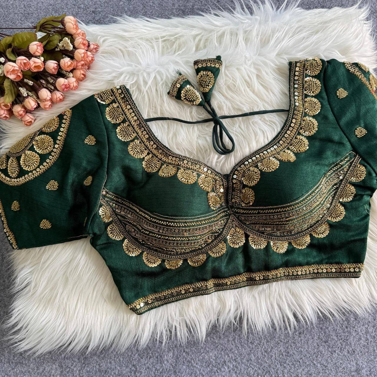 Laksharaa Sarees Blouse Forest Green
