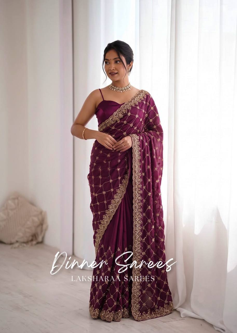Laksharaa Sarees LAUREL Saree Wine Purple