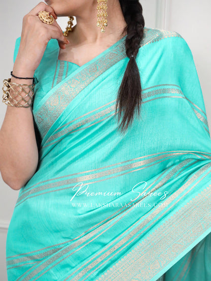 Laksharaa Sarees BANU Dola silk Saree Aqua