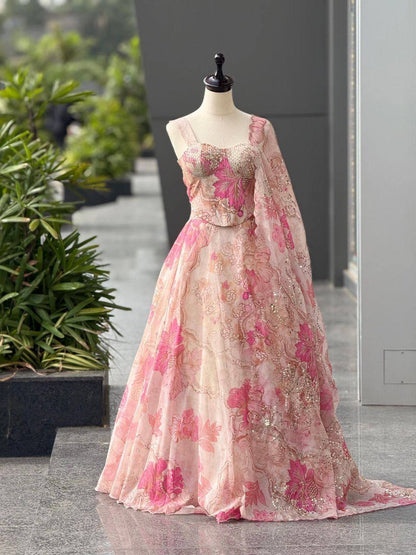 Laksharaa Sarees DIANA Corset Style Partywear Lehenga Light Pink