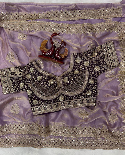 Laksharaa Sarees JESSIA — Premium Shimmer Saree with readymade blouse Lavender