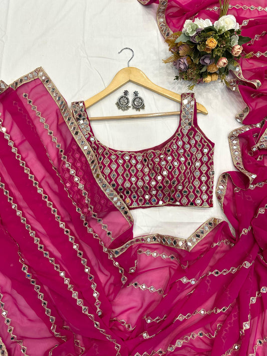 PARINITHI - Georgette Dinner Saree x Readymade Blouse