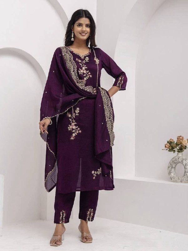 Laksharaa Sarees Kurti set Purple worn by model full length front view