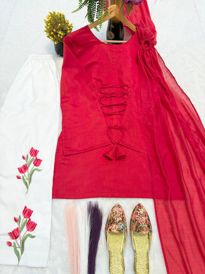 Laksharaa Sarees Kurta Set Red Flat Lay