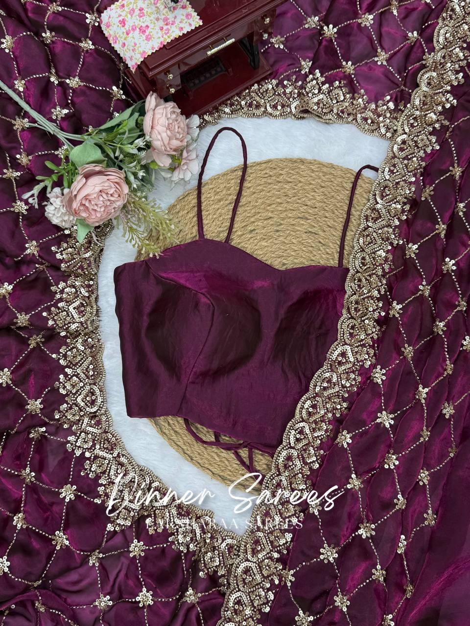 Laksharaa Sarees LAUREL Saree Wine Purple