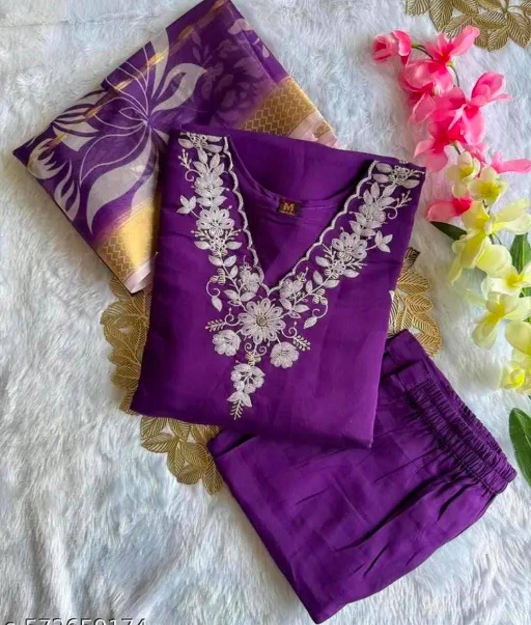 Laksharaa Sarees Festive Special Kurtis Set Purple