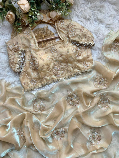 JESSIE — Shimmer Space Silk Saree x stitched blouse - Laksharaa Sarees