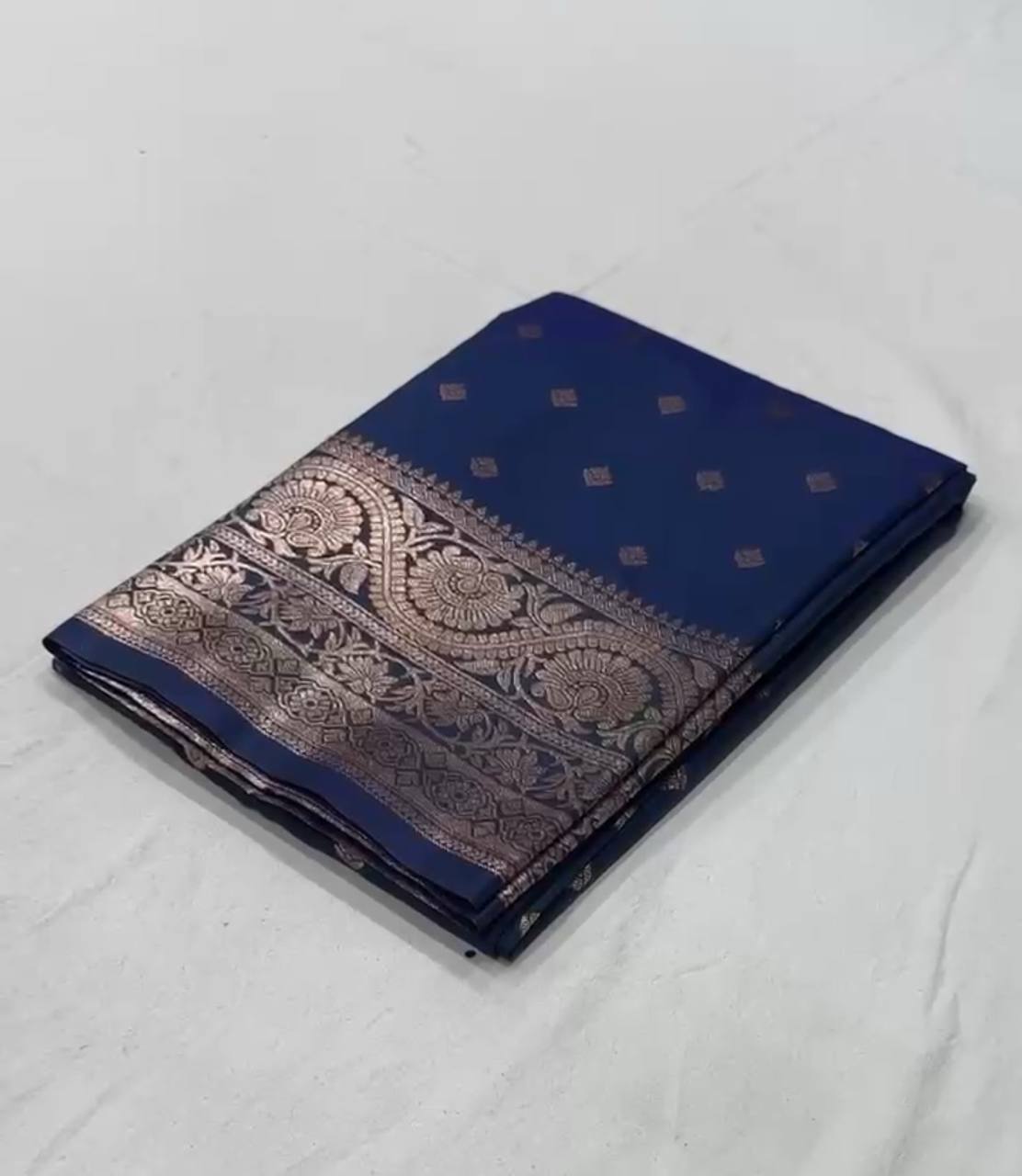 Laksharaa Sarees NILA — Banarasi Soft Silk Saree Navy Blue