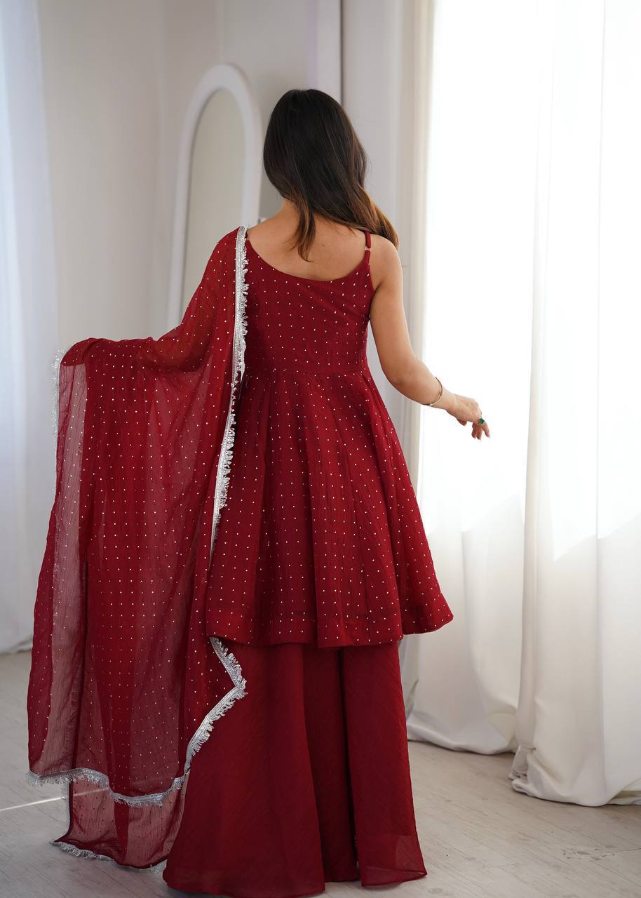 Laksharaa Sarees SWEETY — crunchy PePlum suit Burgundy