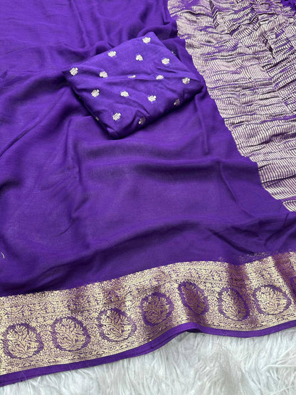 Laksharaa Sarees Trending Georgette Viscose Saree Pink