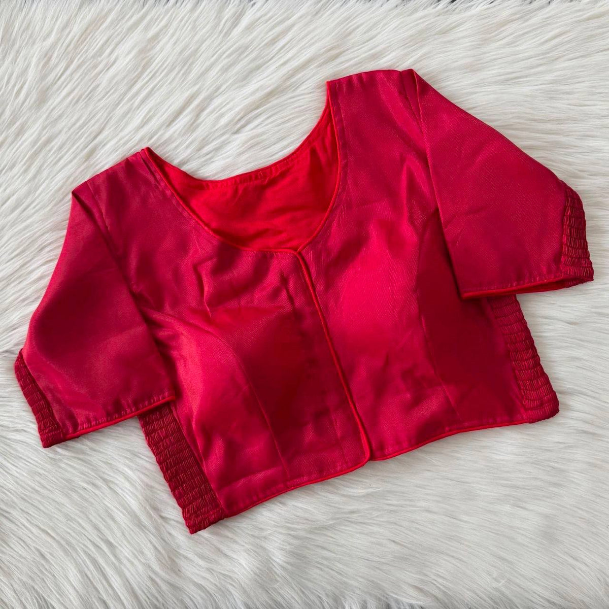 Laksharaa Sarees Soft Silk Readymade Saree blouse Red