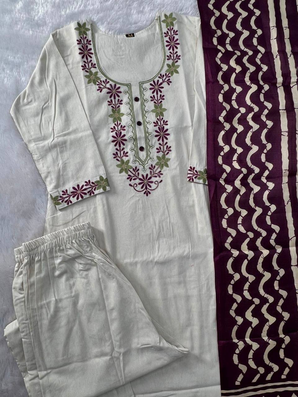 Laksharaa Sarees Kadhi Kurti Set Off-White Full Flat Lay