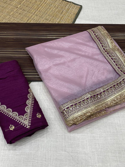 ELISE - Shimmer Tissue Silk Saree x Luxe Border