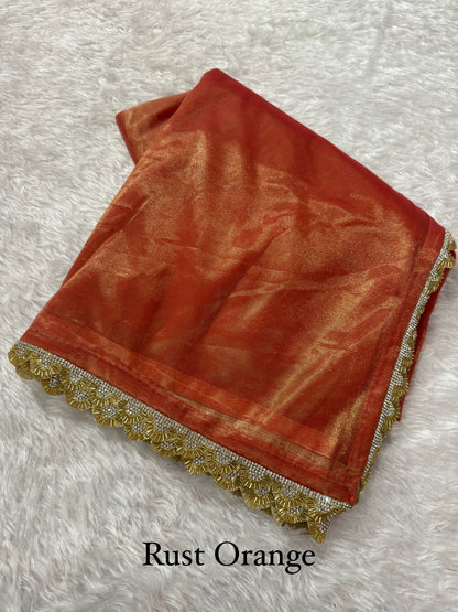 Shimmer Silk Saree  - Rich Colours & Gold Border