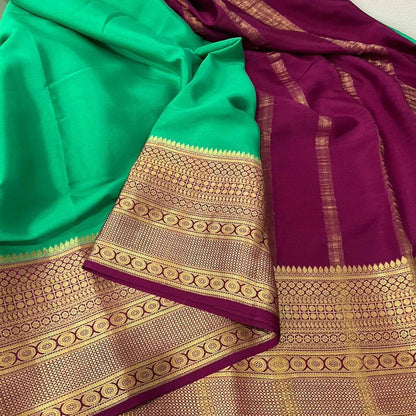 Mysore Crepe Silk Saree x Contrast Borders