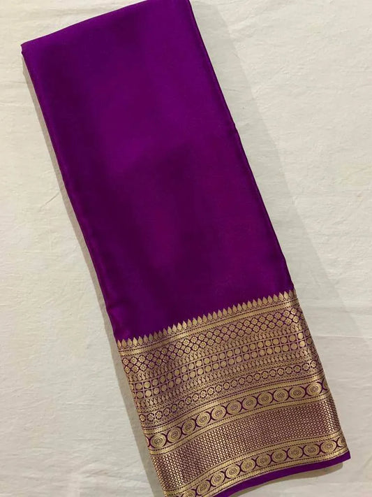 Mysore Crepe Saree with banarasi border