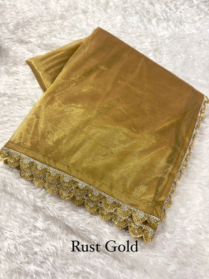 Shimmer Silk Saree  - Rich Colours & Gold Border