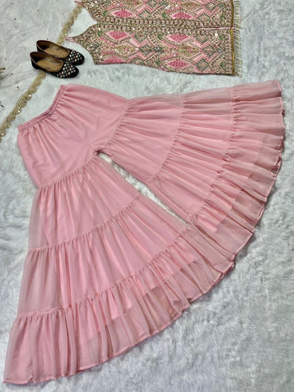 Majnu Baby Pink Sharara Set