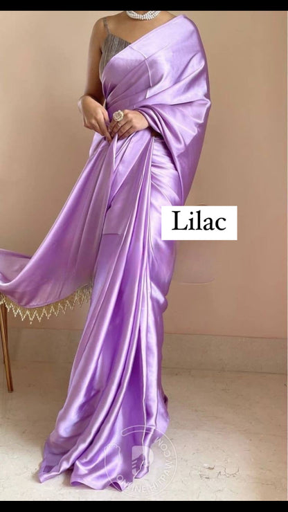 Satin Silk Saree x Tassel Work