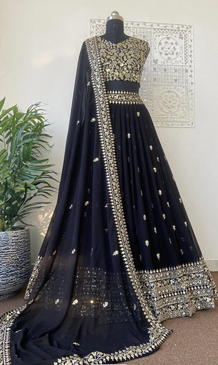 MISHA - Black Designer Lehenga