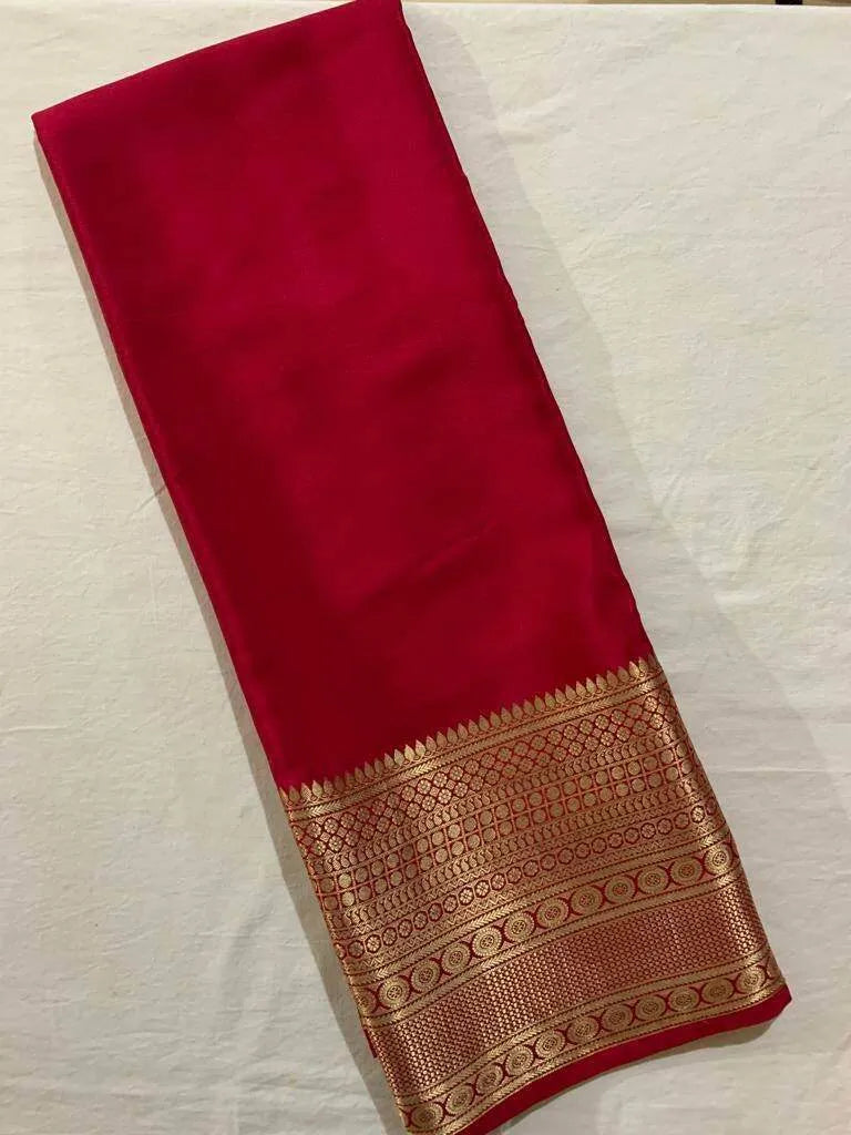 Mysore Crepe Saree with banarasi border