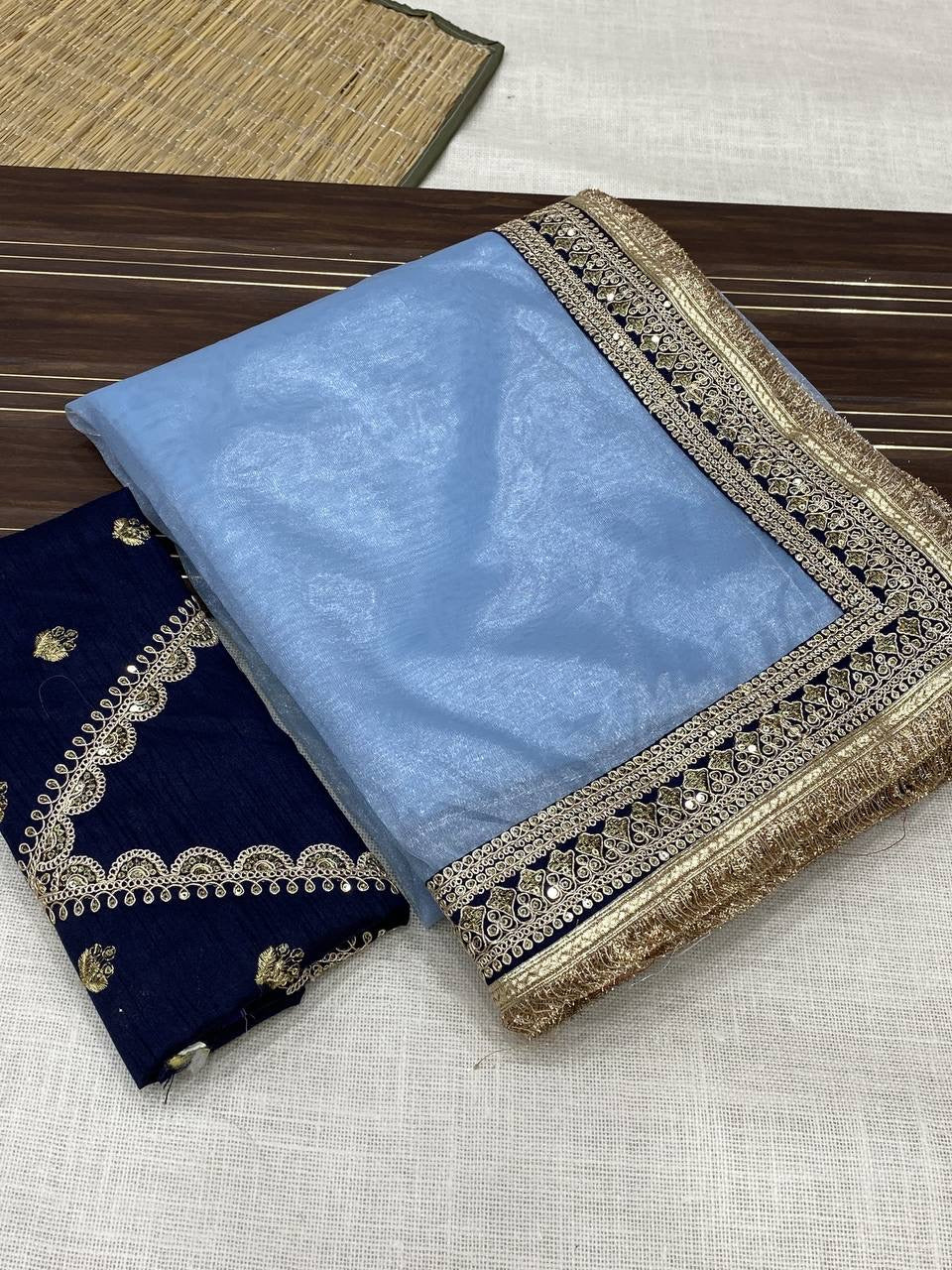 ELISE - Shimmer Tissue Silk Saree x Luxe Border