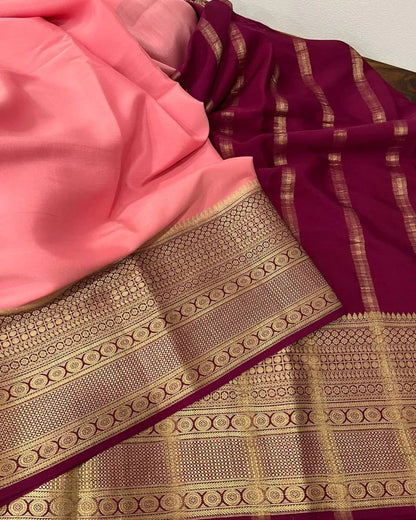 Mysore Crepe Silk Saree x Contrast Borders