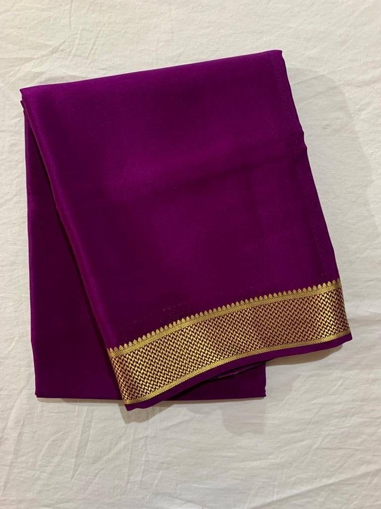 Mysore Crepe Saree x Small Border