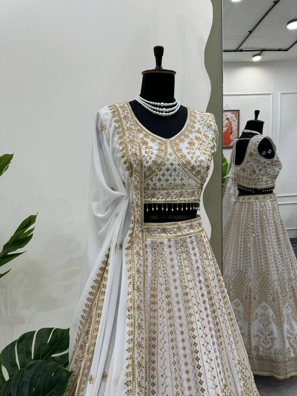 SEETHA - Cream x Gold Lehenga