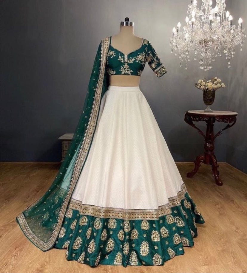 Georgette Silk Lehenga